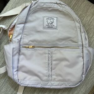 Ivory Ella Light Gray Backpack with Gold Accents